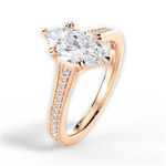 Delia Marquise Cut Lab Grown Diamond 18Kt Rose Gold Engagement Ring - View 2