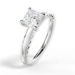 Annette Princess Cut Lab Grown Diamond 14Kt White Gold Engagement Ring - View 3