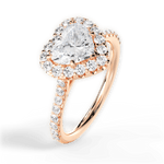Leah Heart Cut Lab Grown Diamond 18Kt Rose Gold Engagement Ring - View 3