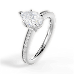 Janet Pear Cut Lab Grown Diamond 14Kt White Gold Engagement Ring - View 4