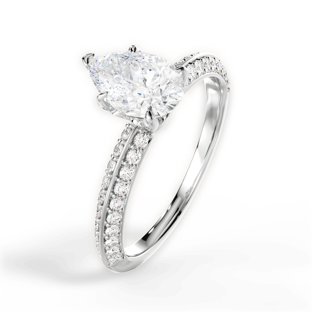 Gail Pear Cut Lab Grown Diamond Platinum Engagement Ring - View 2
