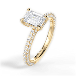 Madeline Emerald Cut Lab Grown Diamond 18Kt Yellow Gold Engagement Ring - View 3