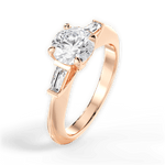 Emily Round Cut Lab Grown Diamond 18Kt Rose Gold Engagement Ring - View 3