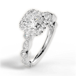 Irene Cushion Cut Lab Grown Diamond 18Kt White Gold Engagement Ring - View 3