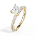 Kristen Princess Cut Lab Grown Diamond 18Kt Yellow Gold Engagement Ring - View 3