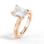 Elaine Emerald Cut Lab Grown Diamond 18Kt Rose Gold Engagement Ring - View 2