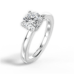 Gemma Round Cut Lab Grown Diamond 14Kt White Gold Engagement Ring - View 2