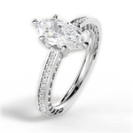 Donna Marquise Cut Lab Grown Diamond Platinum Engagement Ring - View 3