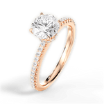 Giselle Round Cut Lab Grown Diamond 18Kt Rose Gold Engagement Ring - View 3