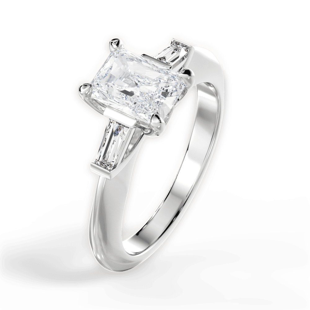 Emily Radiant Cut Lab Grown Diamond Platinum Engagement Ring - View 2
