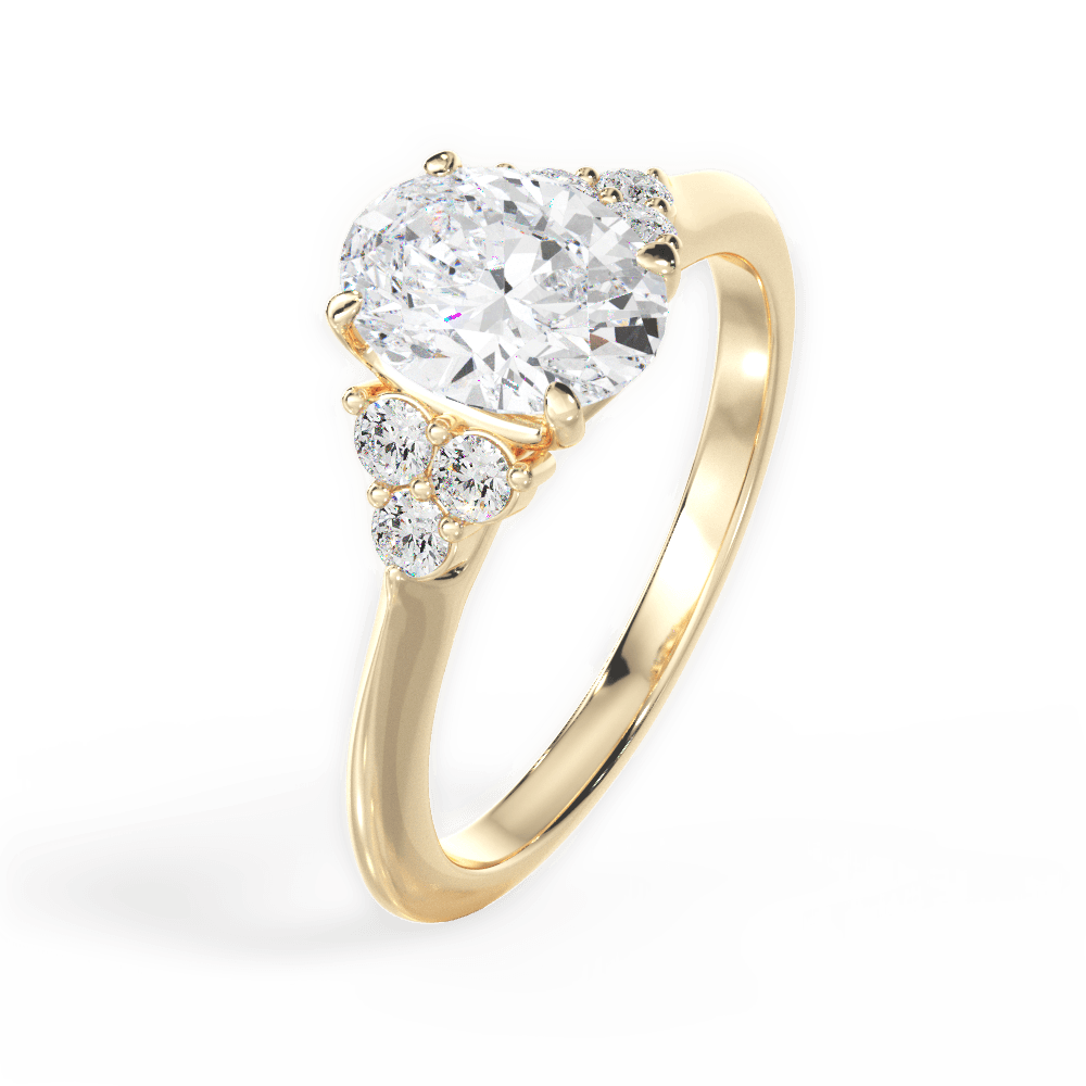 Celeste Oval Cut Lab Grown Diamond 18Kt Yellow Gold Engagement Ring - View 2