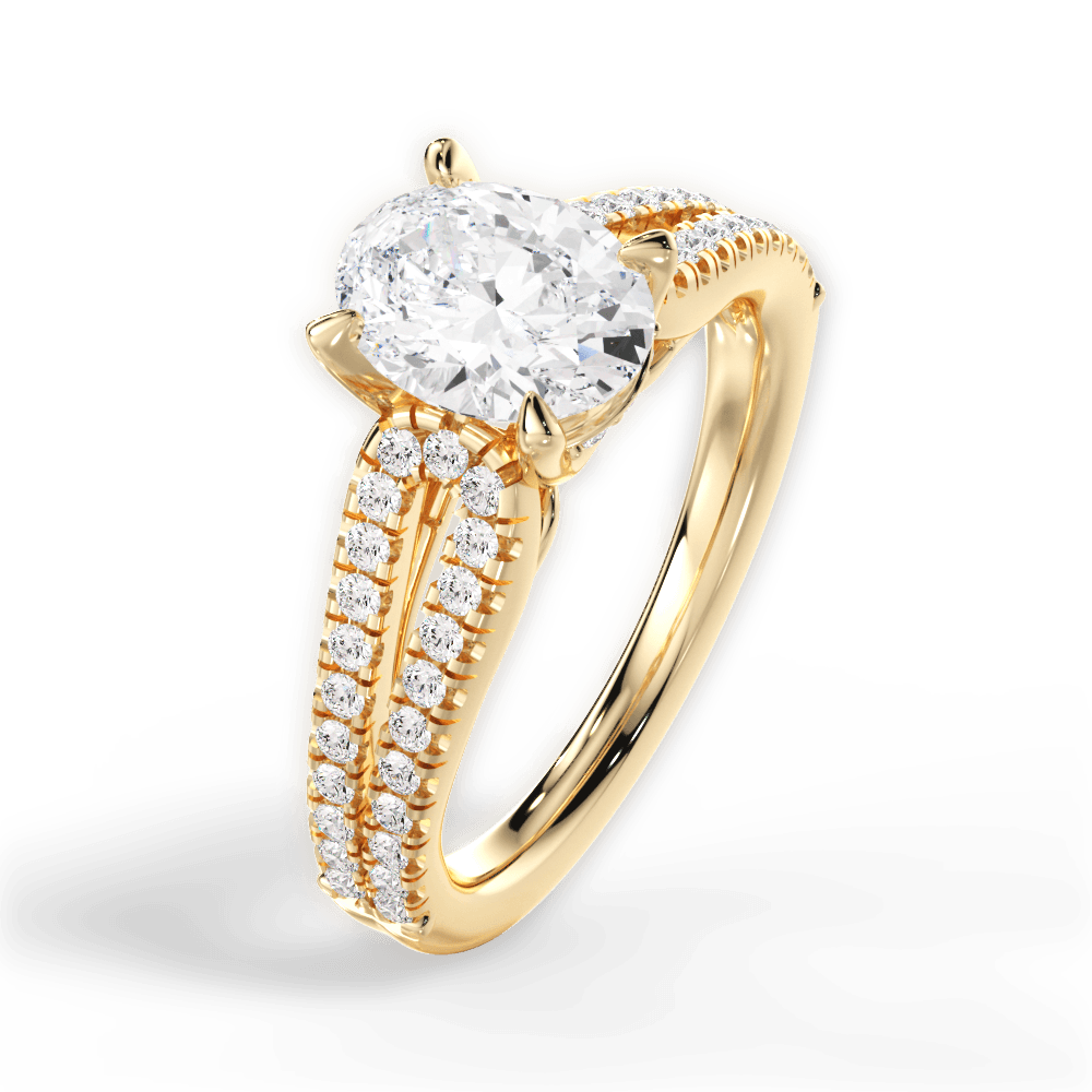 Jessica Oval Cut Lab Grown Diamond 18Kt Yellow Gold Engagement Ring - View 4