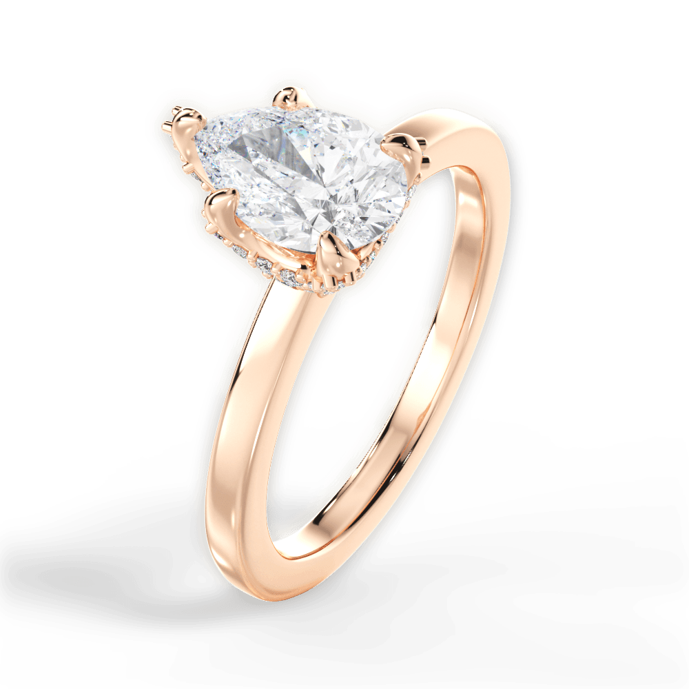 Gemma Pear Cut Lab Grown Diamond 18Kt Rose Gold Engagement Ring - View 4