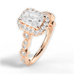 Irene Radiant Cut Lab Grown Diamond 18Kt Rose Gold Engagement Ring - View 3