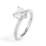 Janice Heart Cut Lab Grown Diamond 18Kt White Gold Engagement Ring - View 3