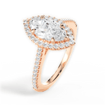 Jeanne Marquise Cut Lab Grown Diamond 18Kt Rose Gold Engagement Ring - View 3
