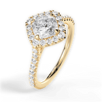 Jackie Cushion Cut Lab Grown Diamond 18Kt Yellow Gold Engagement Ring - View 4