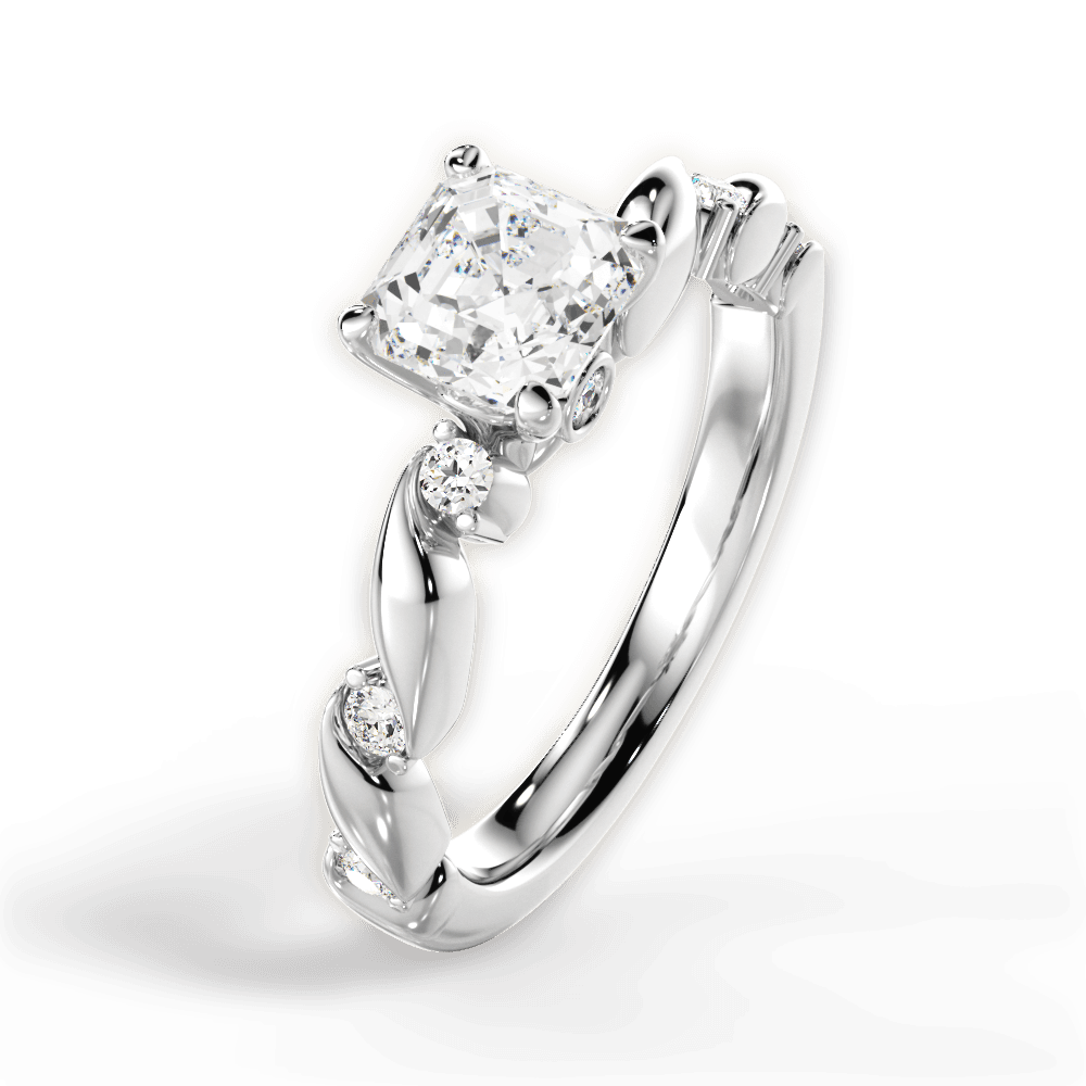 Emma Asscher Cut Lab Grown Diamond 14Kt White Gold Engagement Ring - View 3