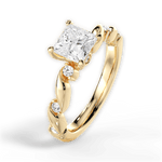 Emma Princess Cut Lab Grown Diamond 18Kt Yellow Gold Engagement Ring - View 2