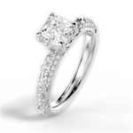 Josephine Asscher Cut Lab Grown Diamond Platinum Engagement Ring - View 3