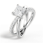 Jennifer Princess Cut Lab Grown Diamond 18Kt White Gold Engagement Ring - View 2