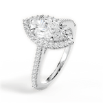 Jeanne Marquise Cut Lab Grown Diamond Platinum Engagement Ring - View 3