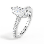 Joan Marquise Cut Lab Grown Diamond 18Kt White Gold Engagement Ring - View 2