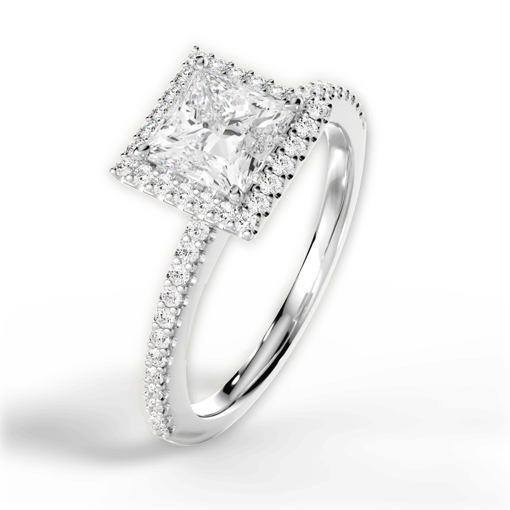 Joanne Princess Cut Lab Grown Diamond 14Kt White Gold Engagement Ring - View 4