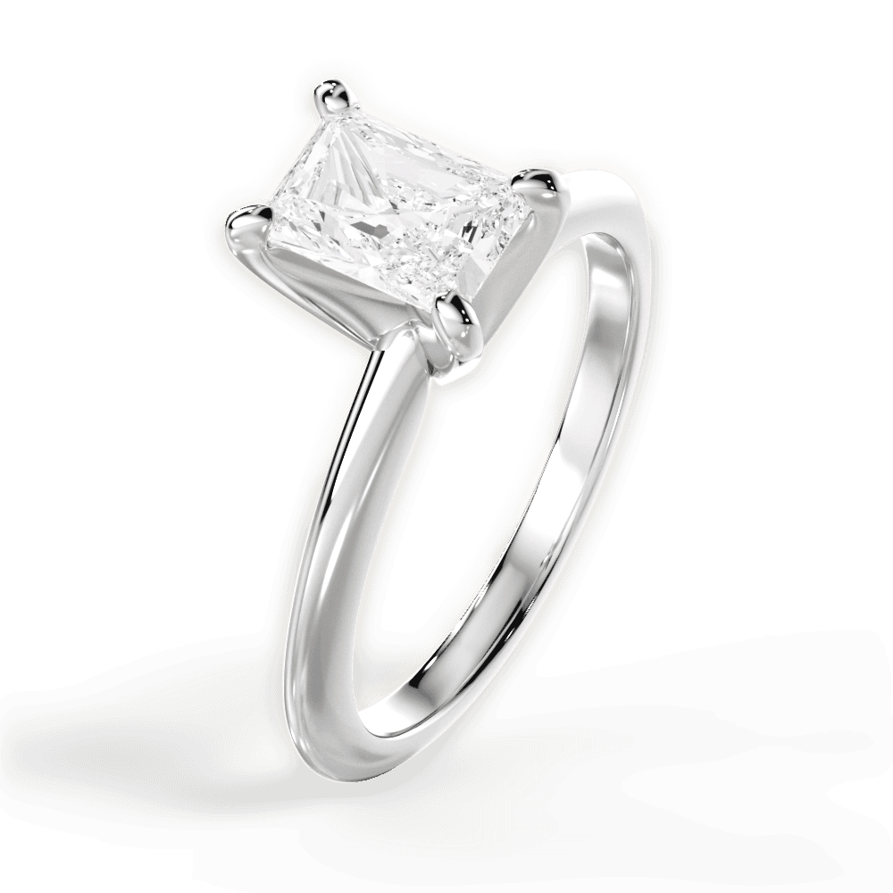 Alicia Radiant Cut Lab Grown Diamond Platinum Engagement Ring - View 2