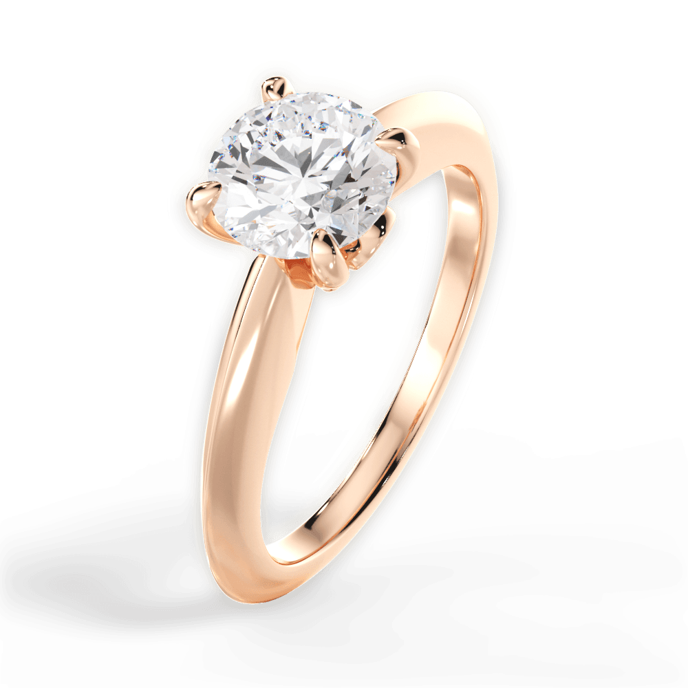 Diana Round Cut Lab Grown Diamond 18Kt Rose Gold Engagement Ring - View 3