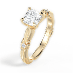 Claire Asscher Cut Lab Grown Diamond 18Kt Yellow Gold Engagement Ring - View 4