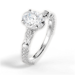 Gabriela Oval Cut Lab Grown Diamond 18Kt White Gold Engagement Ring - View 2