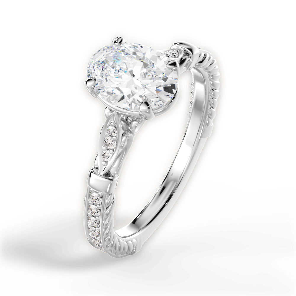 Gabriela Oval Cut Lab Grown Diamond Platinum Engagement Ring - View 2