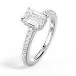 Joan Emerald Cut Lab Grown Diamond Platinum Engagement Ring - View 3