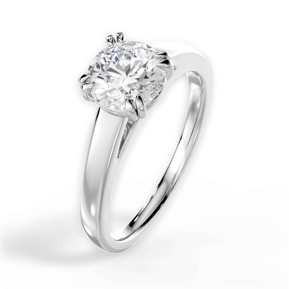 Anna Round Cut Lab Grown Diamond Platinum Engagement Ring - View 4