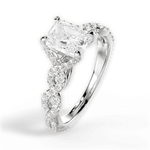 Justine Radiant Cut Lab Grown Diamond Platinum Engagement Ring - View 4