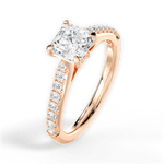 Elizabeth Asscher Cut Lab Grown Diamond 18Kt Rose Gold Engagement Ring - View 3