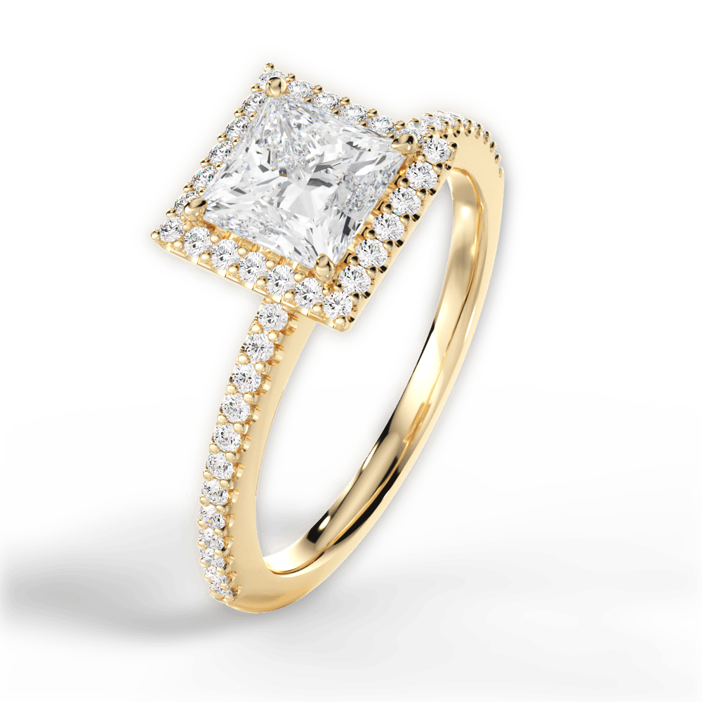 Joanne Princess Cut Lab Grown Diamond 18Kt Yellow Gold Engagement Ring - View 2