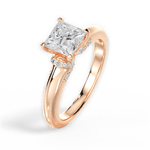 Florence Princess Cut Lab Grown Diamond 18Kt Rose Gold Engagement Ring - View 2