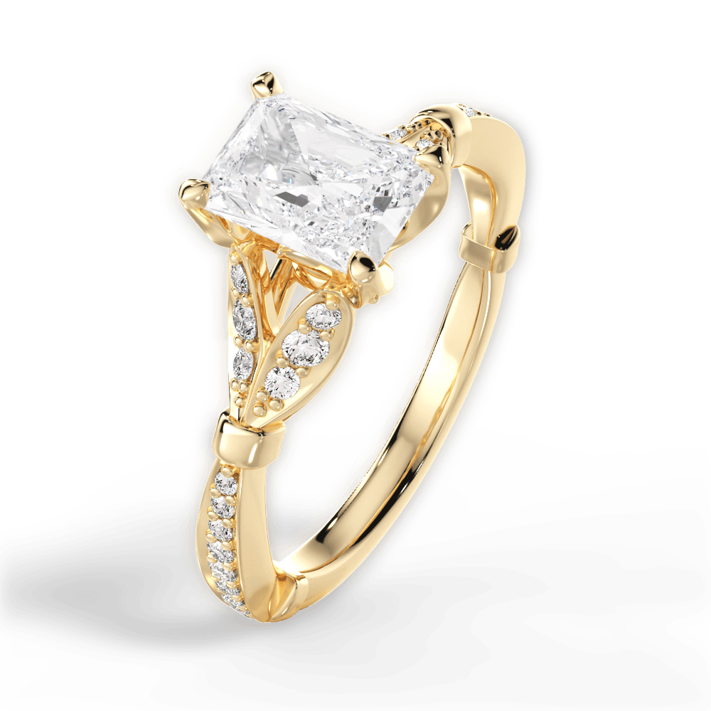 Geraldine Radiant Cut Lab Grown Diamond 18Kt Yellow Gold Engagement Ring - View 4