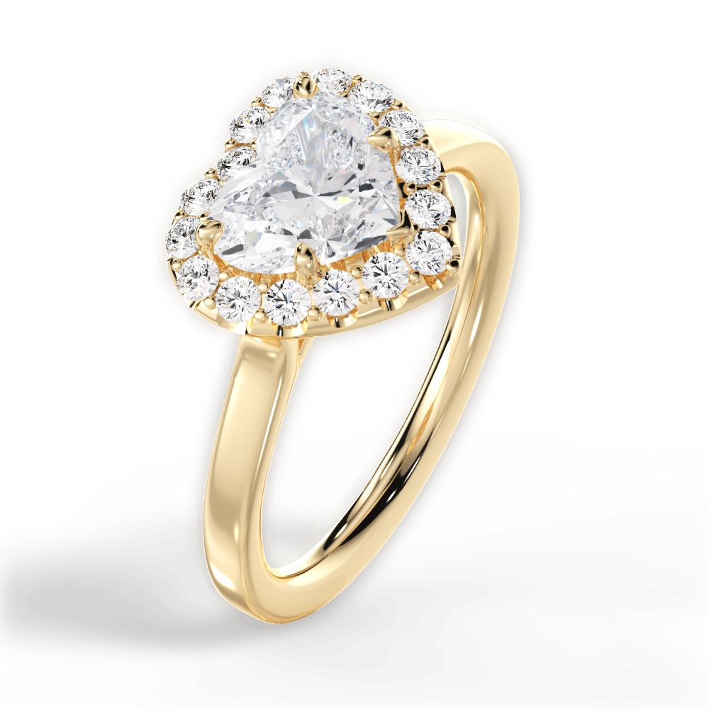 Fiona Heart Cut Lab Grown Diamond 18Kt Yellow Gold Engagement Ring - View 4