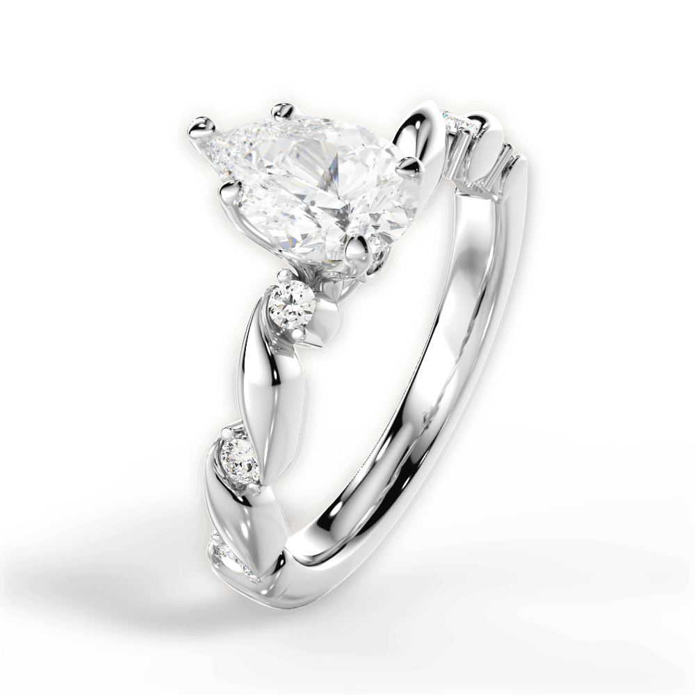 Emma Pear Cut Lab Grown Diamond Platinum Engagement Ring - View 3