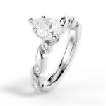 Emma Pear Cut Lab Grown Diamond 18Kt White Gold Engagement Ring - View 3