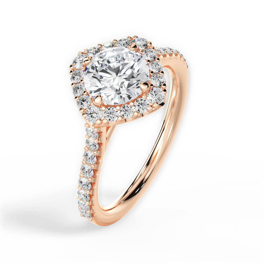 Jackie Round Cut Lab Grown Diamond 18Kt Rose Gold Engagement Ring - View 3