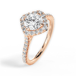 Jackie Round Cut Lab Grown Diamond 18Kt Rose Gold Engagement Ring - View 3