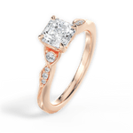 Cassie Asscher Cut Lab Grown Diamond 18Kt Rose Gold Engagement Ring - View 4