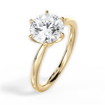 Angelica Round Cut Lab Grown Diamond 18Kt Yellow Gold Engagement Ring - View 3