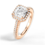 Jenny Asscher Cut Lab Grown Diamond 18Kt Rose Gold Engagement Ring - View 2