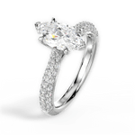 Kira Marquise Cut Lab Grown Diamond Platinum Engagement Ring - View 4
