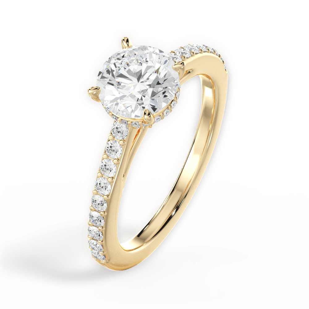 Joan Round Cut Lab Grown Diamond 18Kt Yellow Gold Engagement Ring - View 4